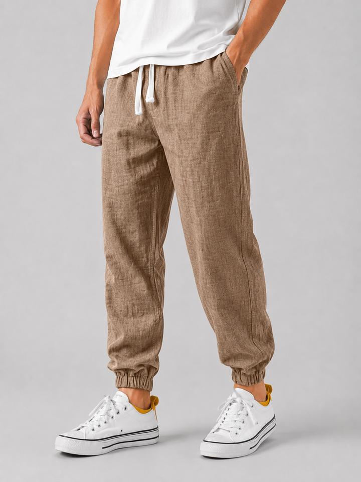 Men's Casual Linen Relaxed Fit Trousers