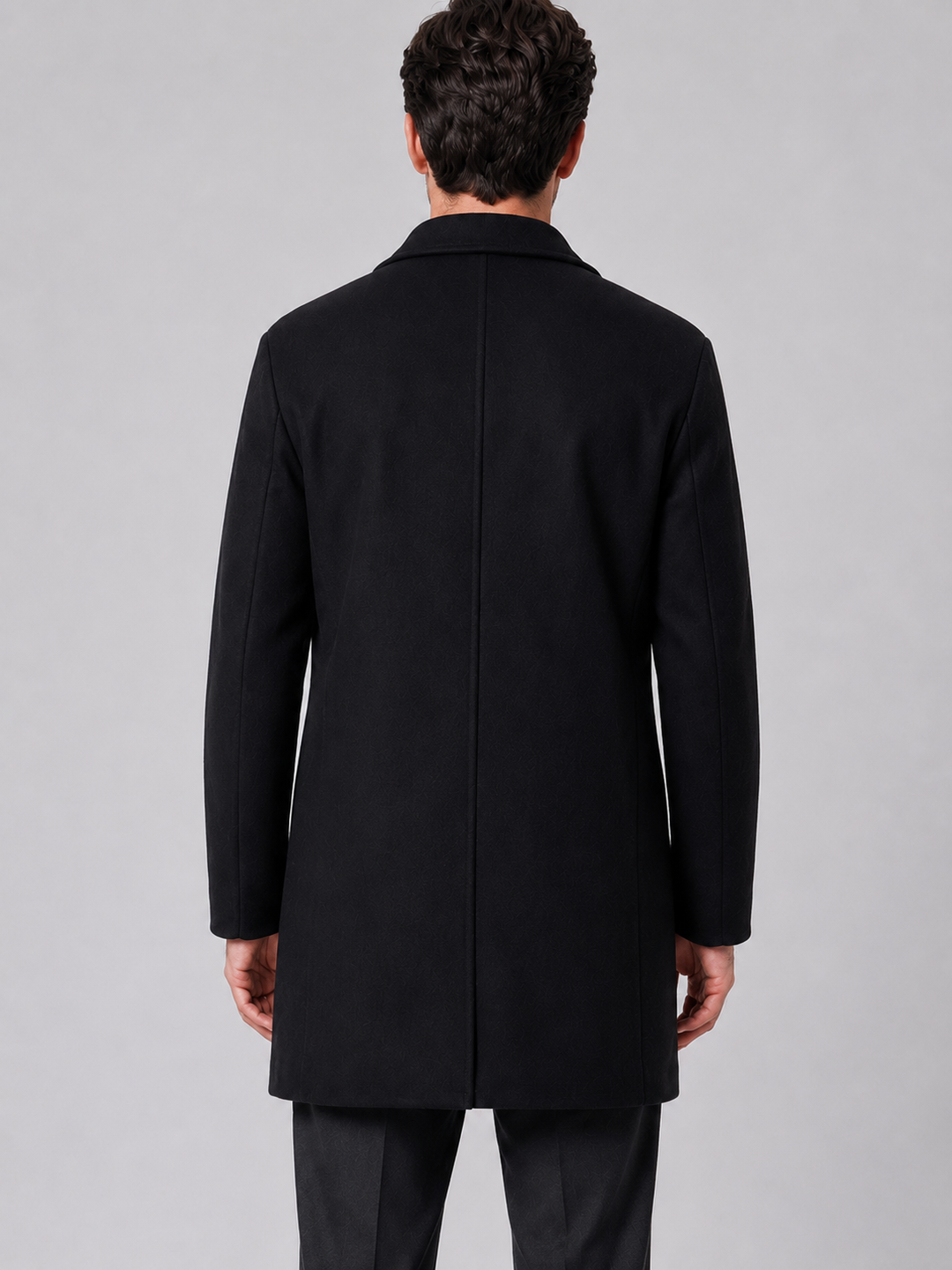 Men's Classic Wool Blend Single Breasted Overcoat