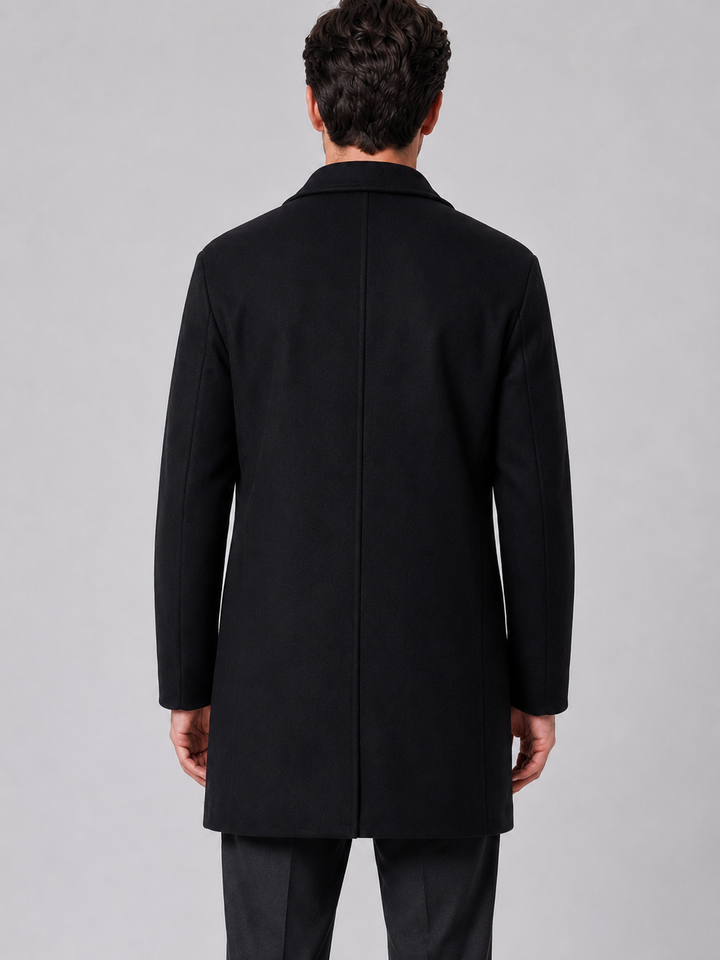 Men's Classic Wool Blend Single Breasted Overcoat