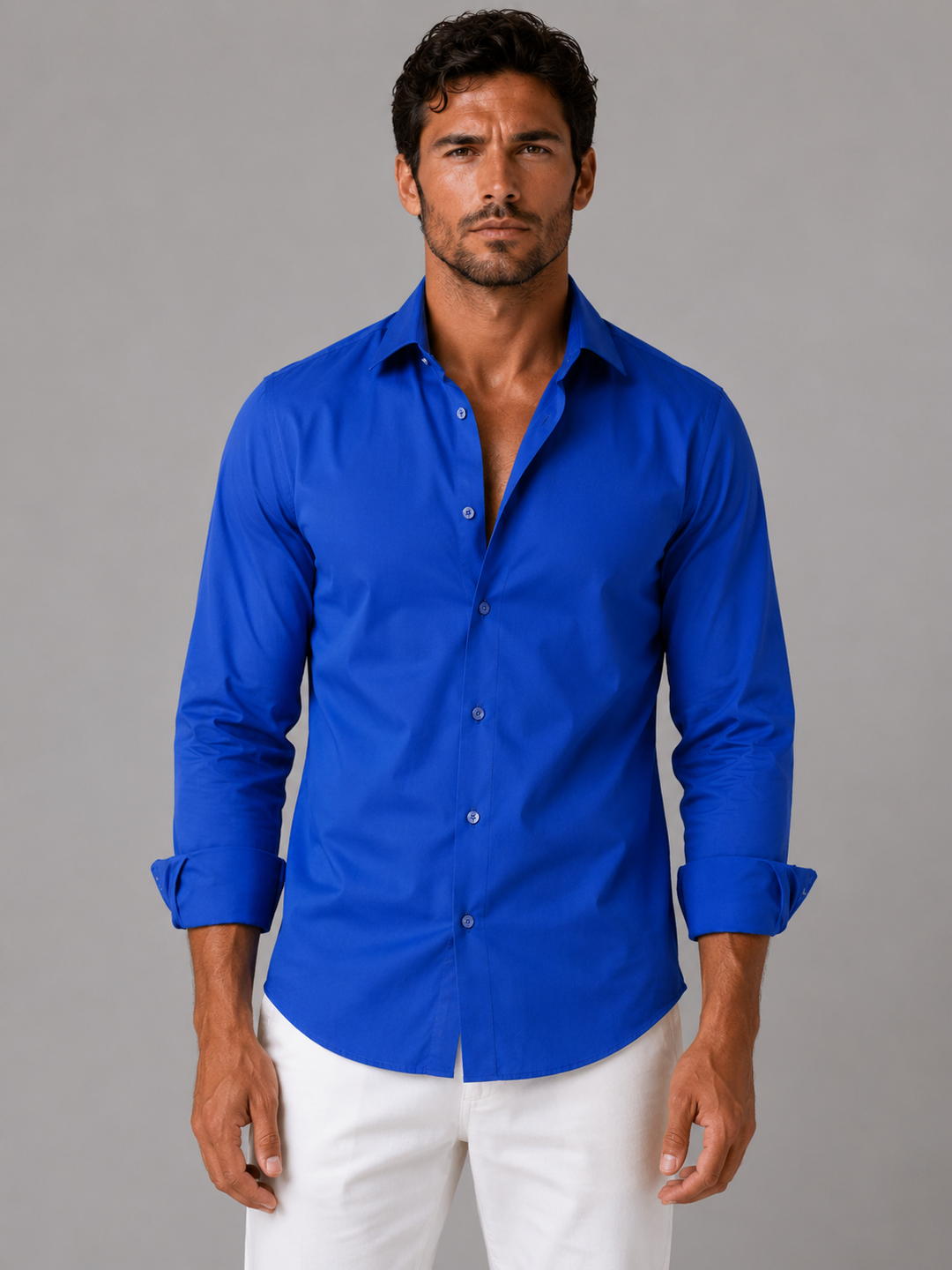 Men's Slim Fit Stretch Cotton Dress Shirt