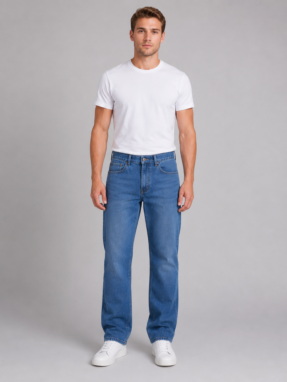 Men's Classic Regular Fit Denim Straight Leg Jeans