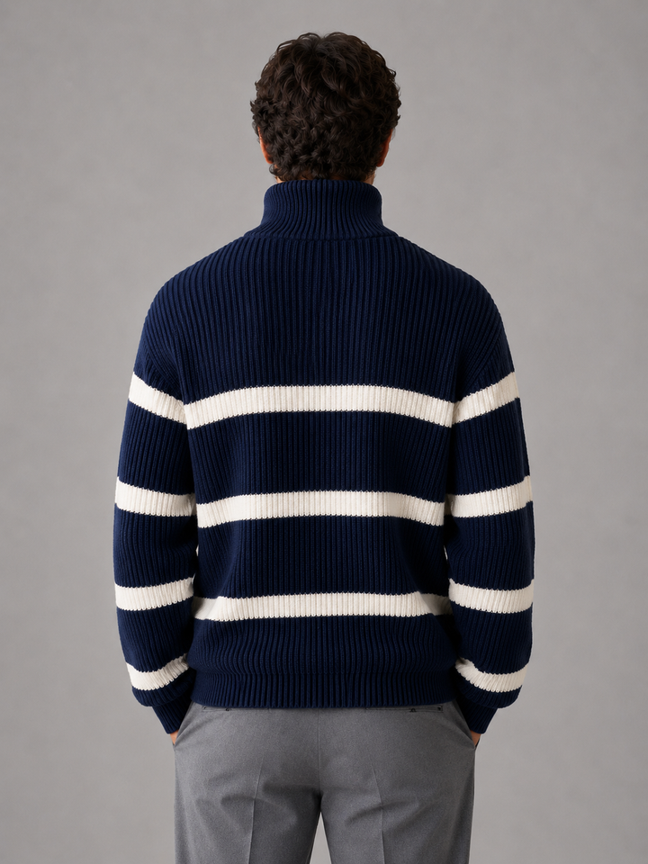 Men's Oversized Ribbed Knit Half Zip Jumper
