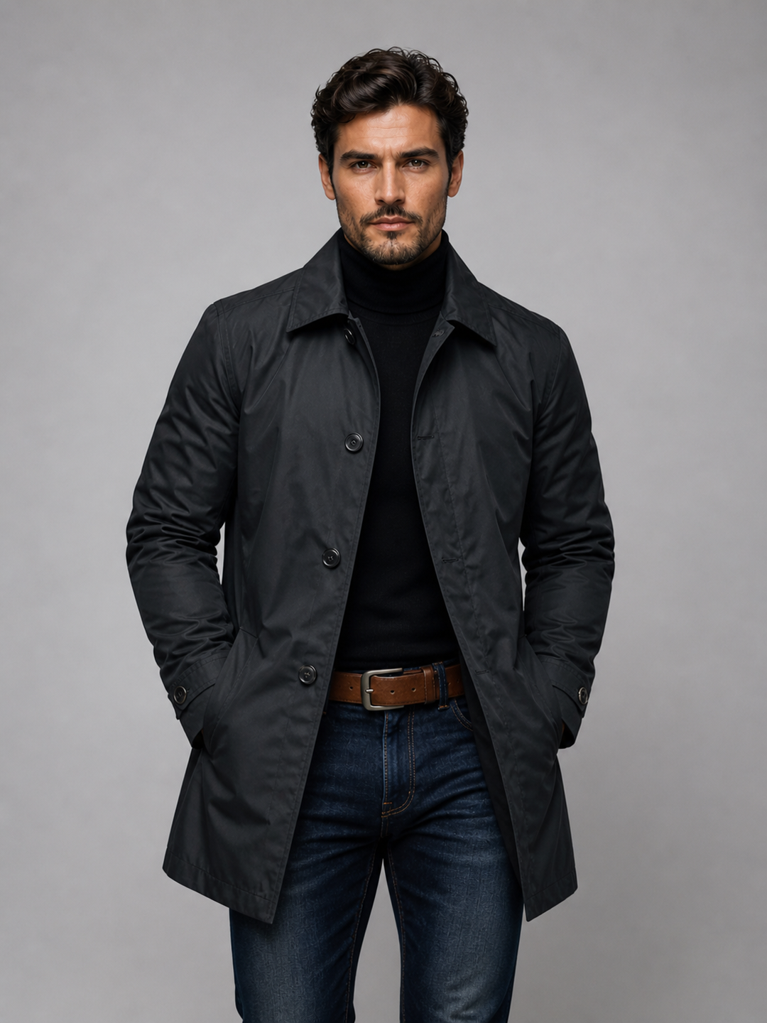 Men's Classic Wool Blend Tailored Coat