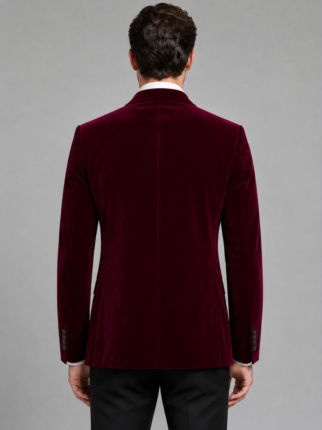Men's Elegant Velvet Peak Lapel Tuxedo Blazer