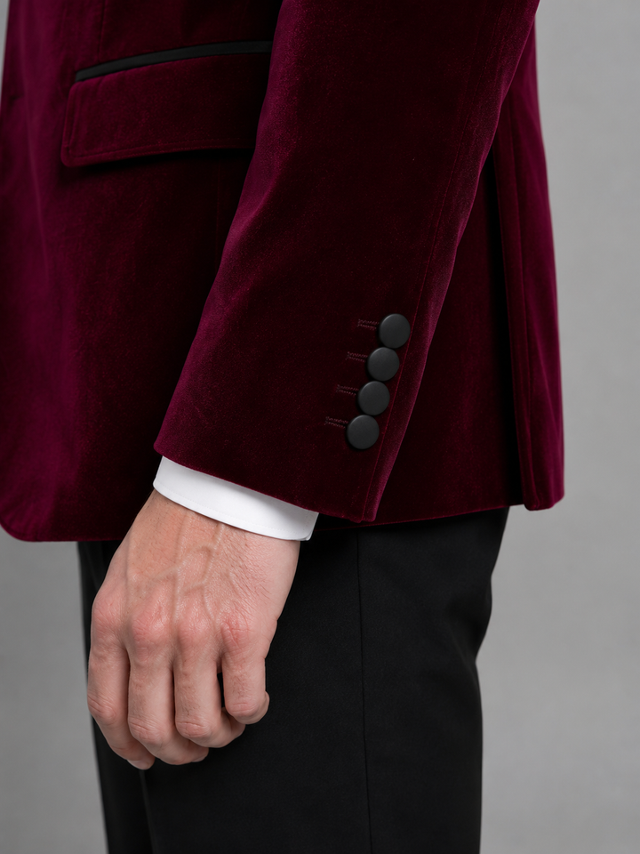 Men's Elegant Velvet Peak Lapel Tuxedo Blazer