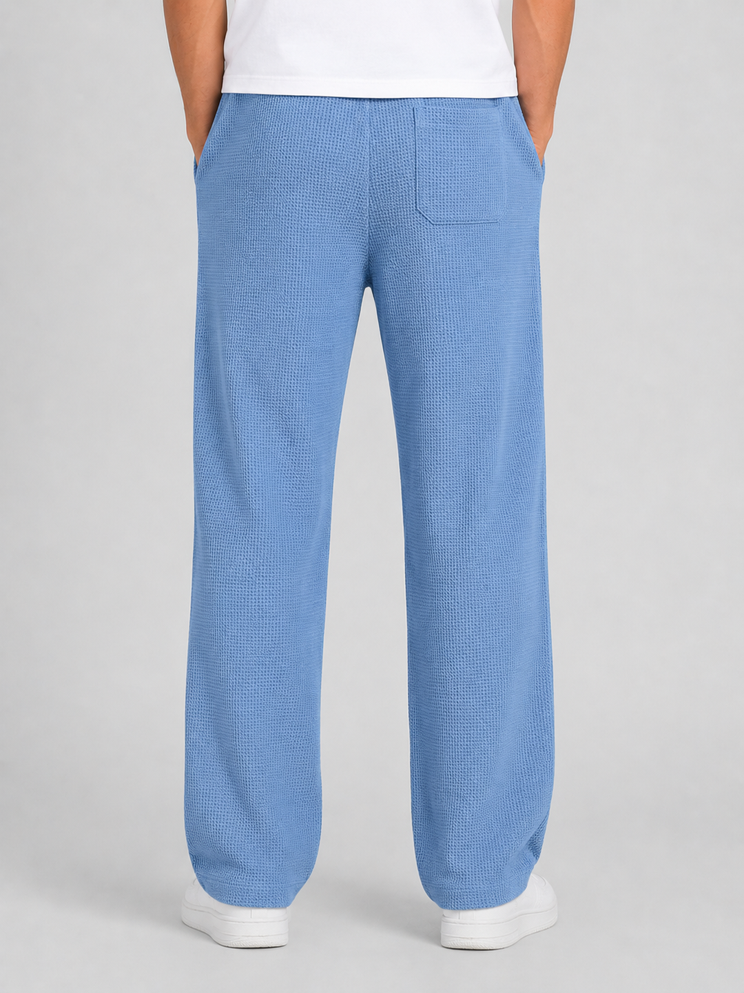 Men's Casual Waffle Knit Drawstring Lounge Trousers