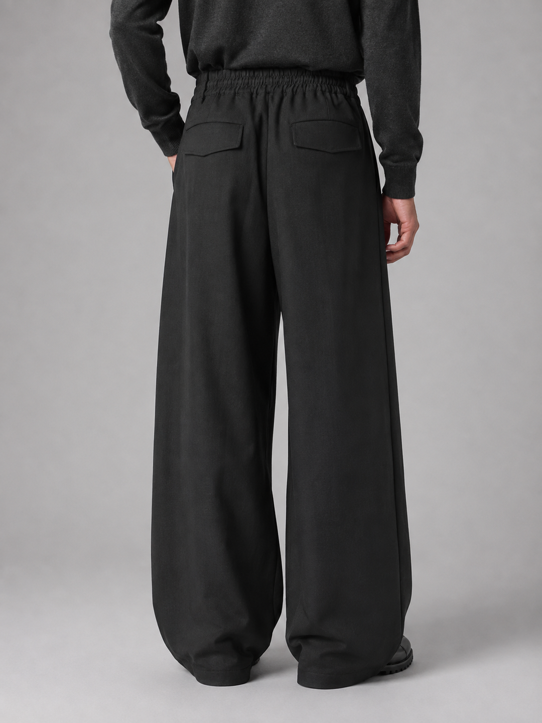 Men's Classic Pleated Wide Leg Tailored Trousers