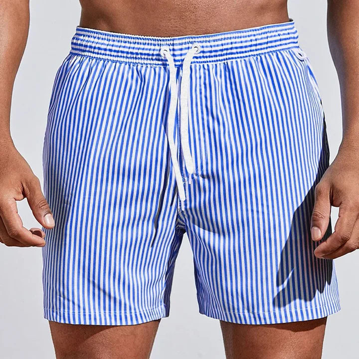 Men's Casual Quick-Dry Striped Swim Shorts