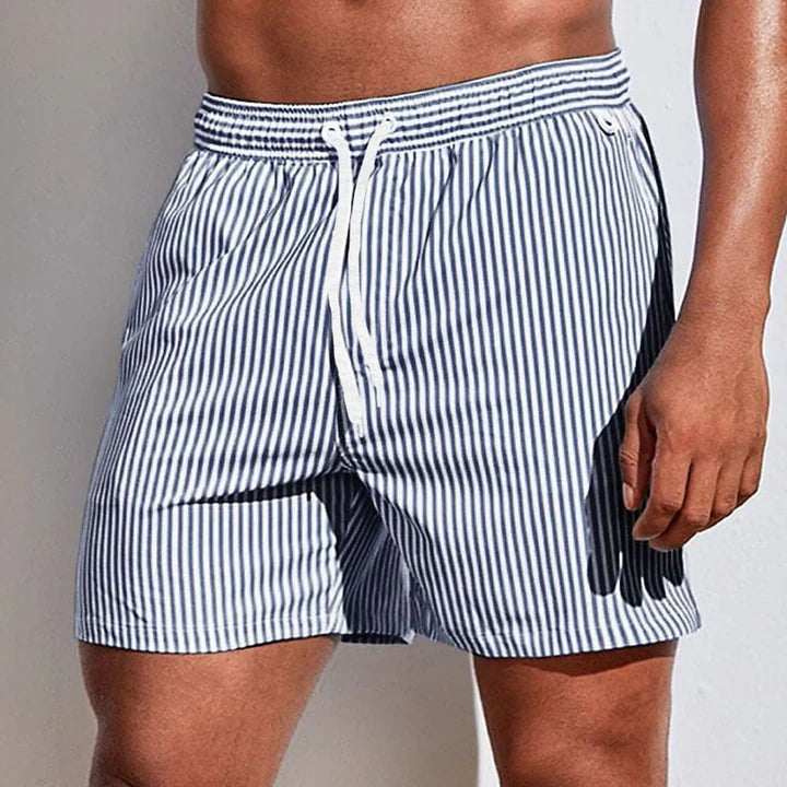 Men's Casual Quick-Dry Striped Swim Shorts
