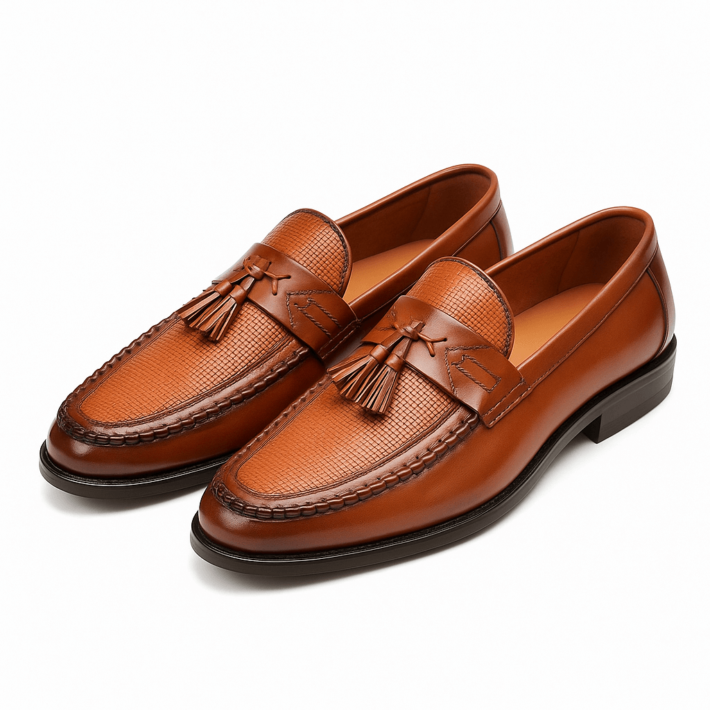 Men's Refined Woven Leather Tassel Loafers