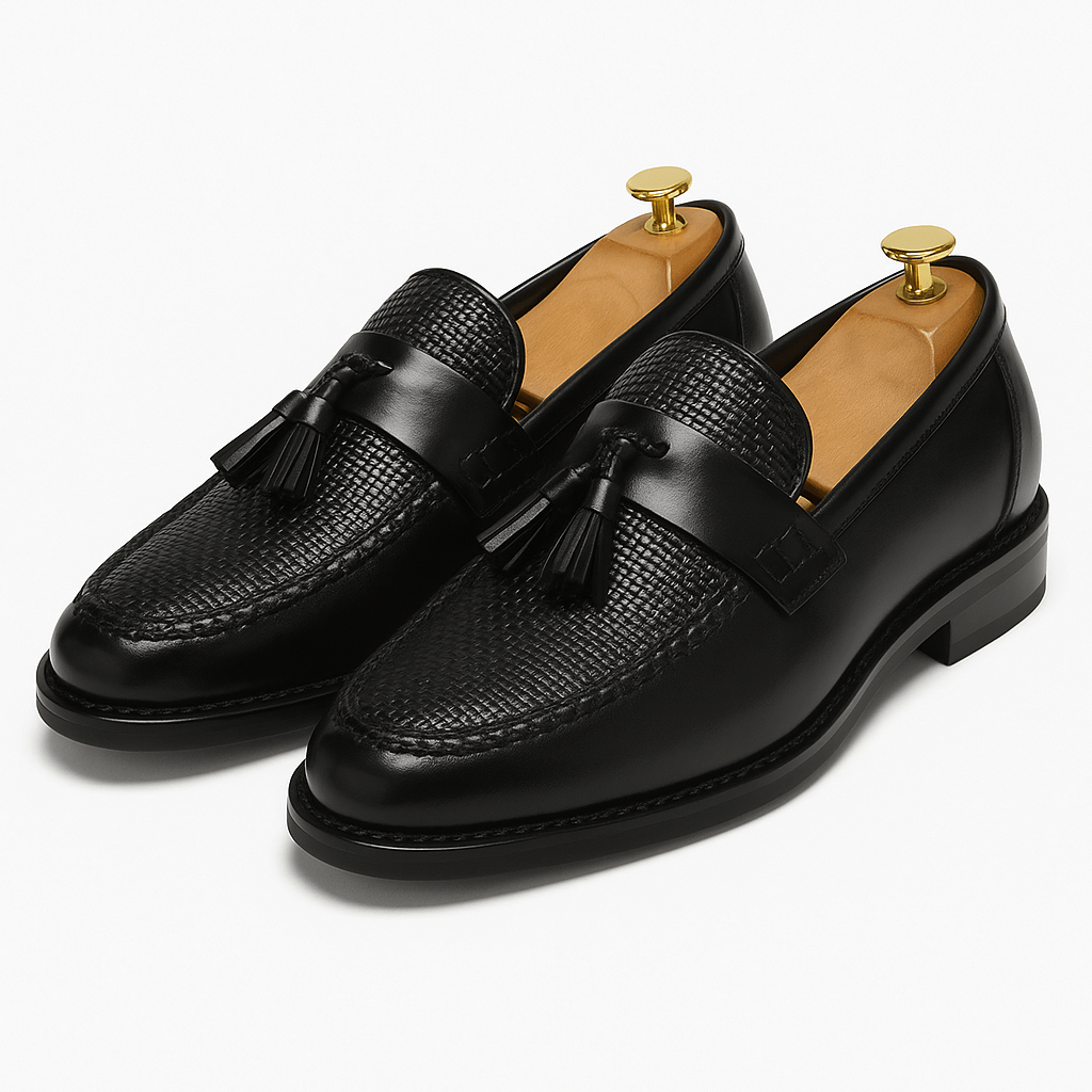 Men's Refined Woven Leather Tassel Loafers