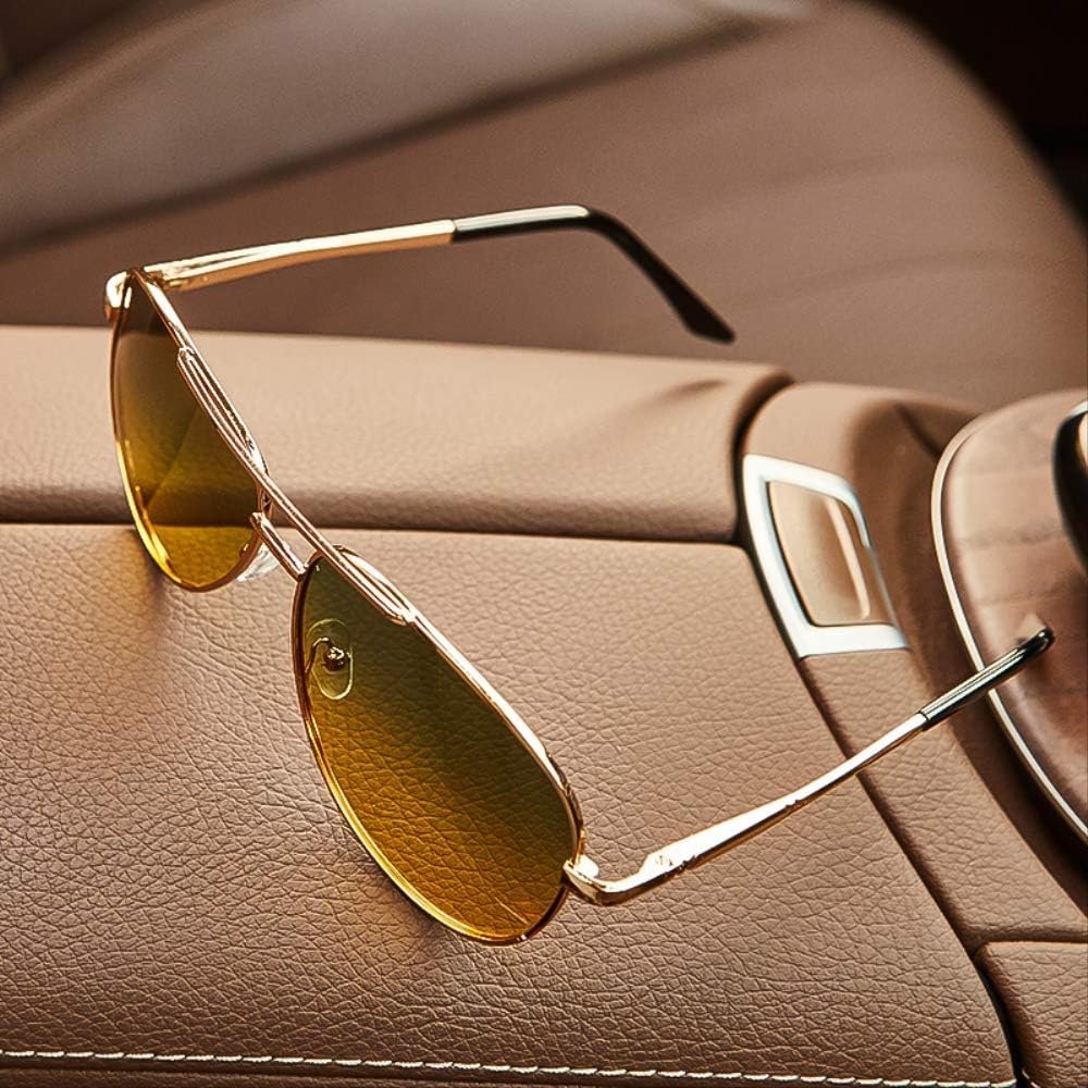 Mens Aviator Sunglasses Metal Frame Double Bridge