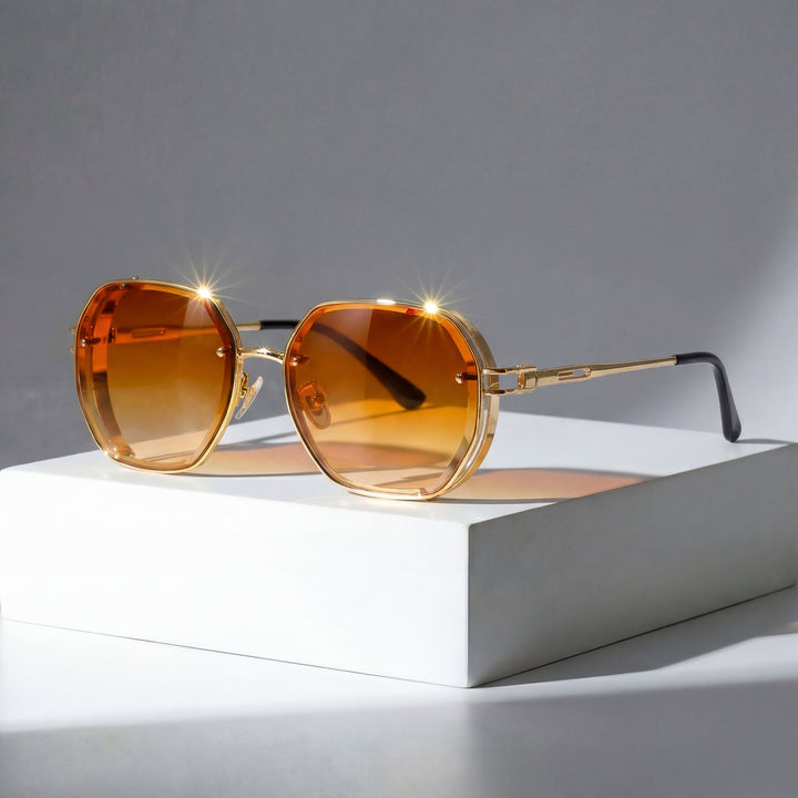 Mens Sunglasses Metal Frame Gradient Lenses