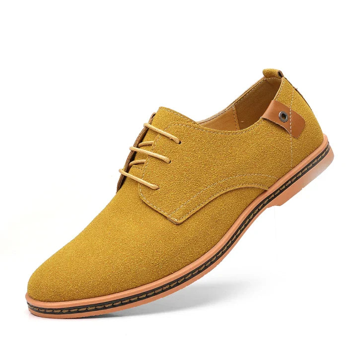 Mens Derby Shoes Suede Lace-Up Contrast Sole