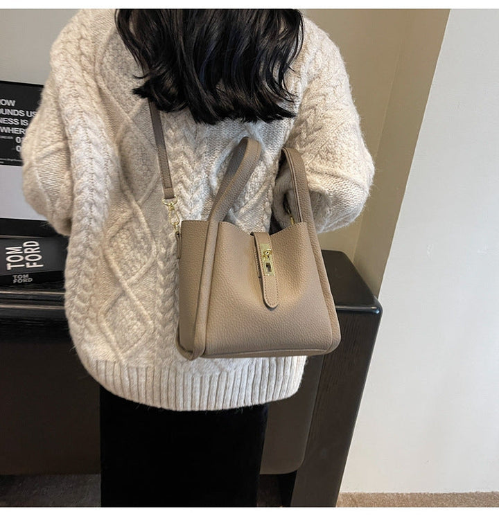 Women's Casual Leather Tote Bag with Crossbody Strap