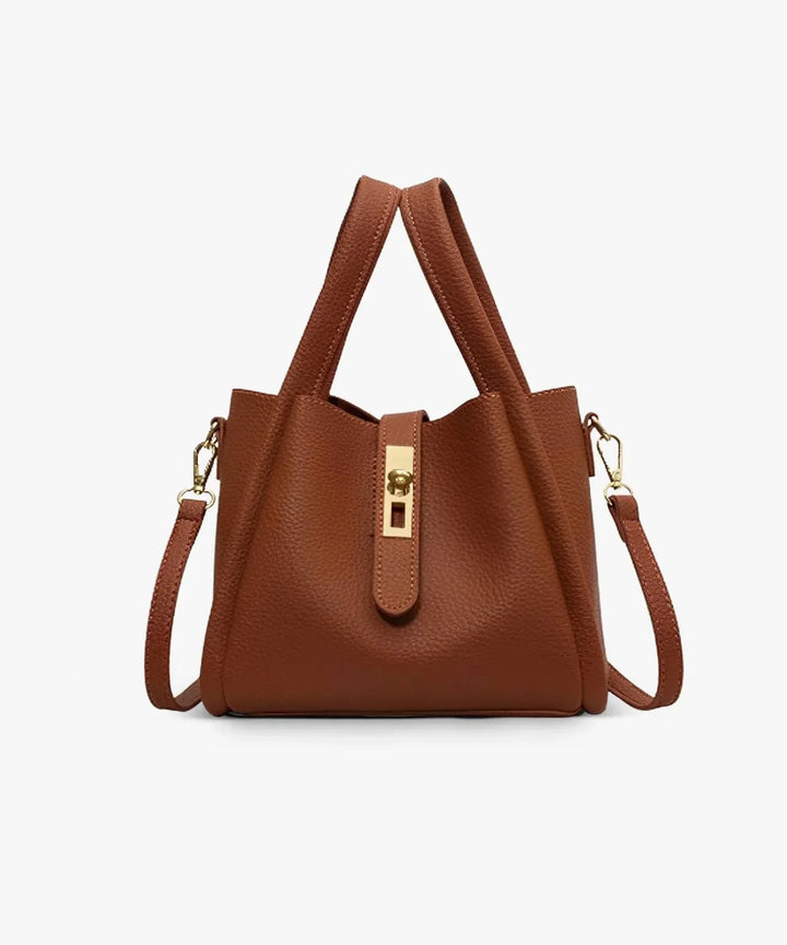 Women's Casual Leather Tote Bag with Crossbody Strap