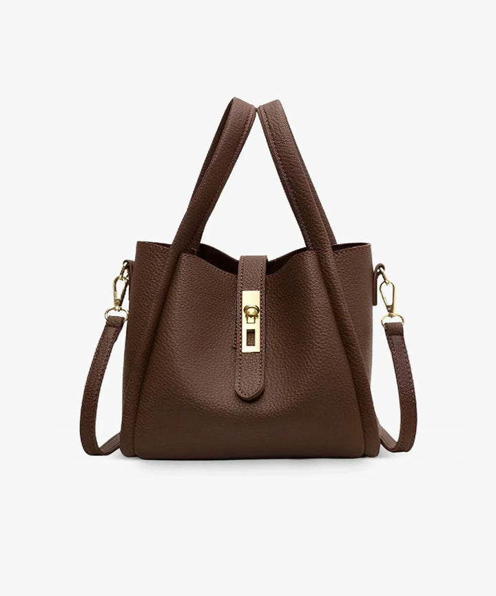 Women's Casual Leather Tote Bag with Crossbody Strap