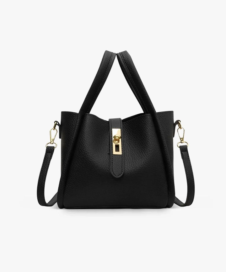 Women's Casual Leather Tote Bag with Crossbody Strap