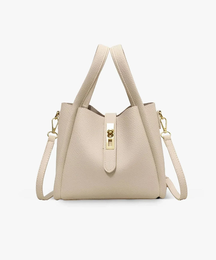 Women's Casual Leather Tote Bag with Crossbody Strap