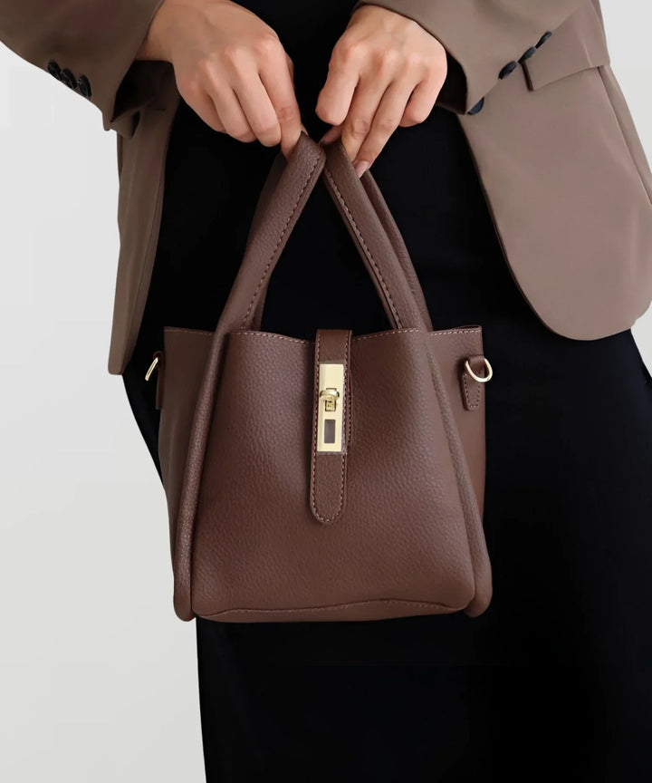 Women's Casual Leather Tote Bag with Crossbody Strap