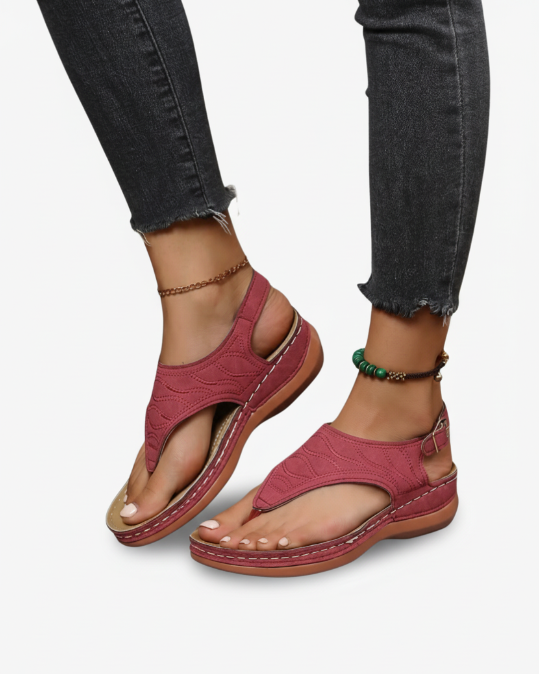 Womens Thong Sandals with Ankle Strap Casual Summer