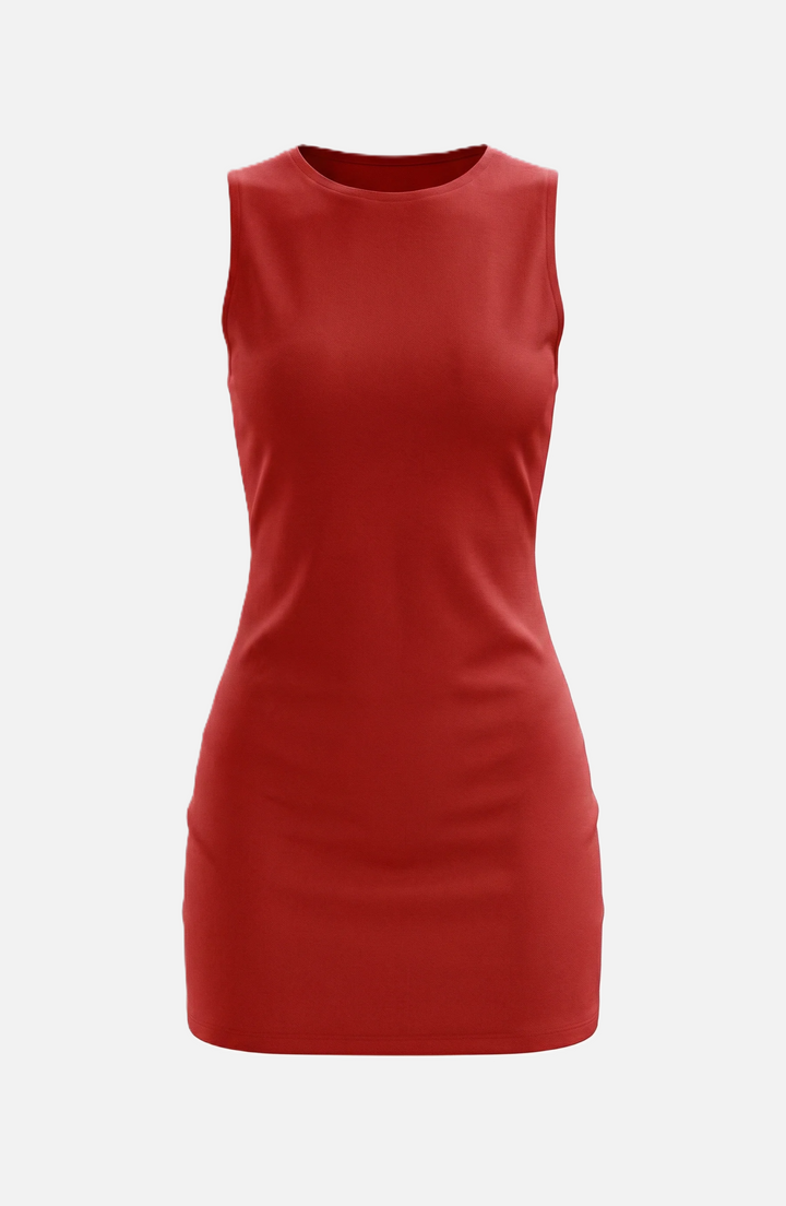 Womens Bodycon Mini Dress Ribbed Knit Sleeveless Stretch