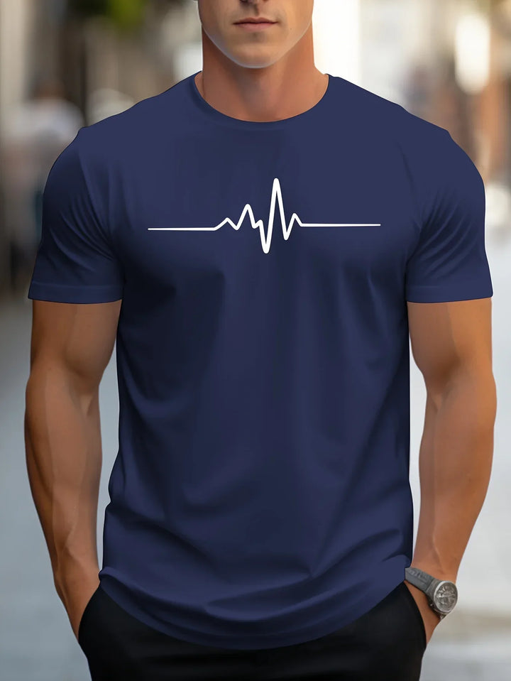 Mens Short Sleeve T-Shirt Slim Fit Minimalist Print