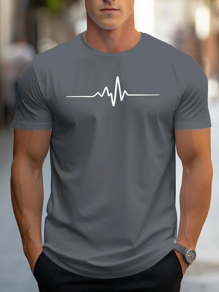 Mens Short Sleeve T-Shirt Slim Fit Minimalist Print