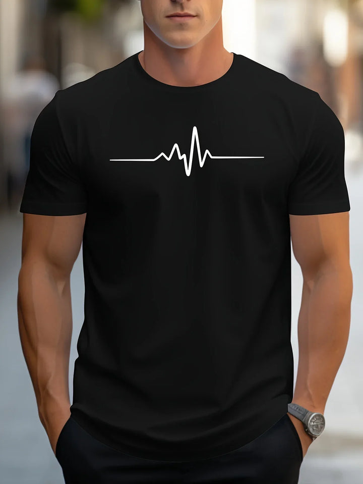 Mens Short Sleeve T-Shirt Slim Fit Minimalist Print