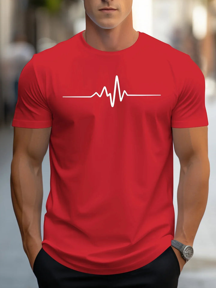Mens Short Sleeve T-Shirt Slim Fit Minimalist Print
