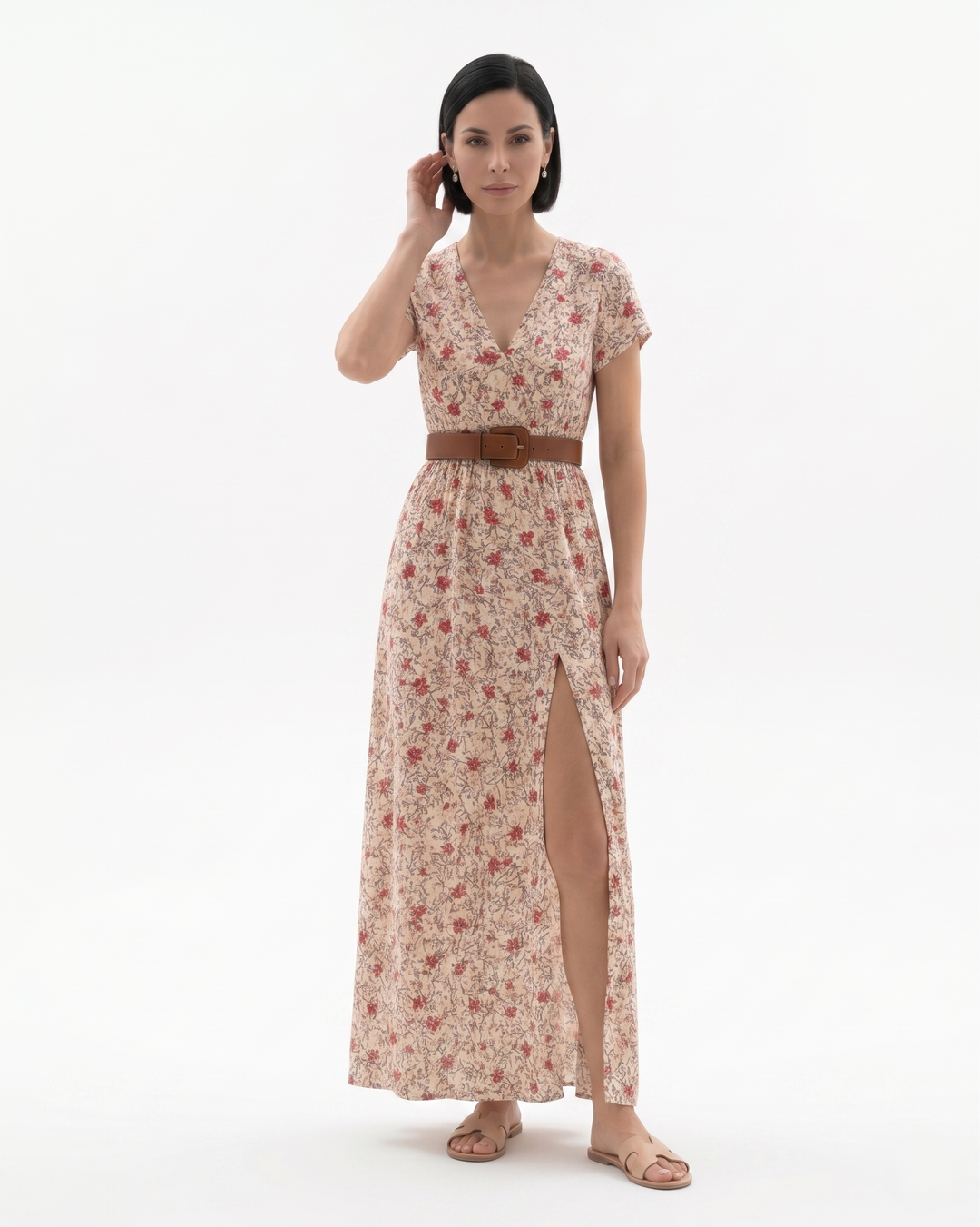 Womens Maxi Dress Floral Bohemian Split Hem