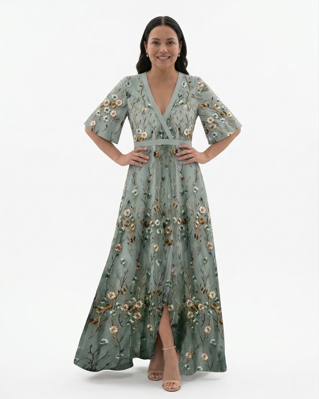 Womens Maxi Dress V-Neck Floral Print - Clovrio