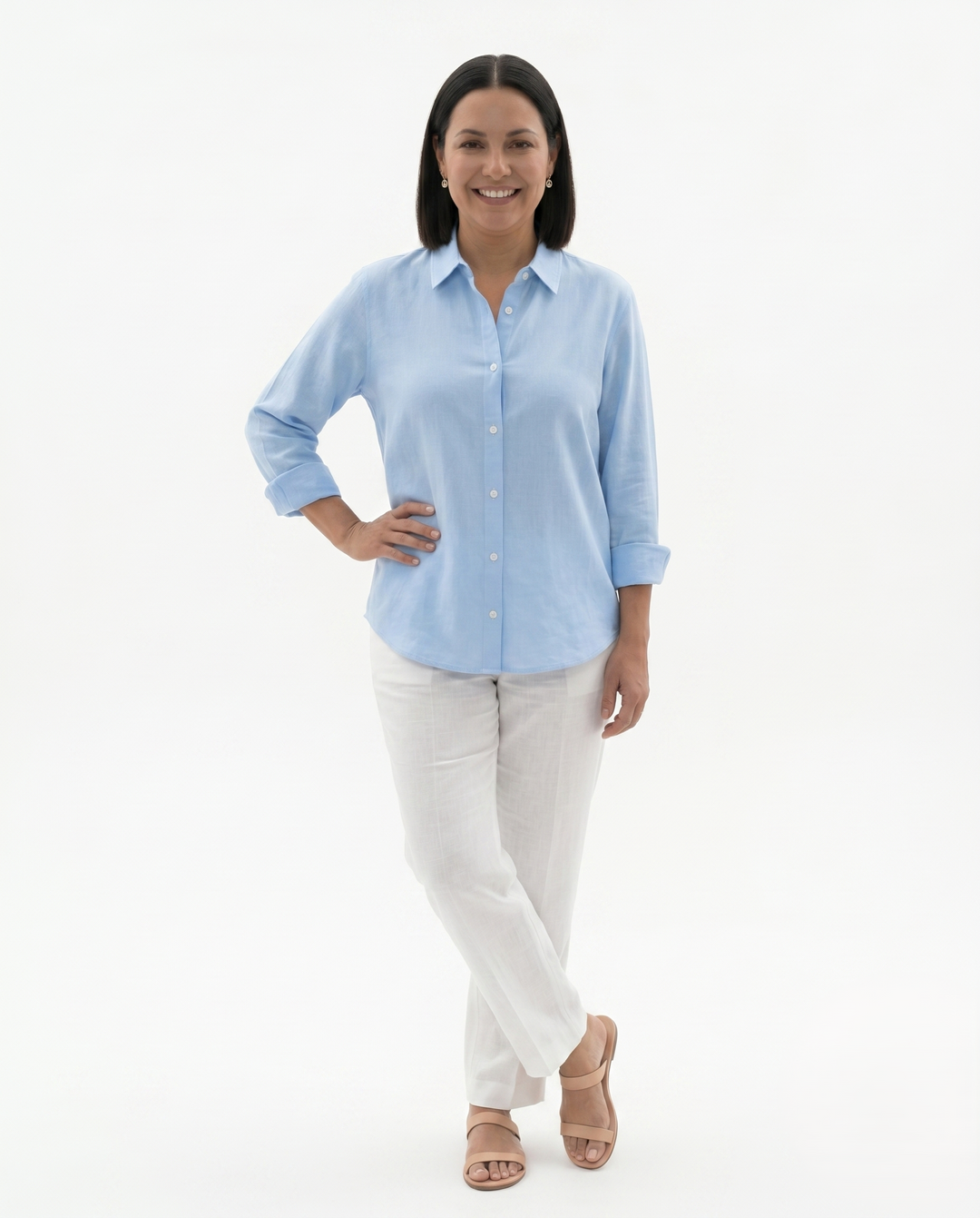 Womens Tailored Long Sleeve Shirt Fluid Fit