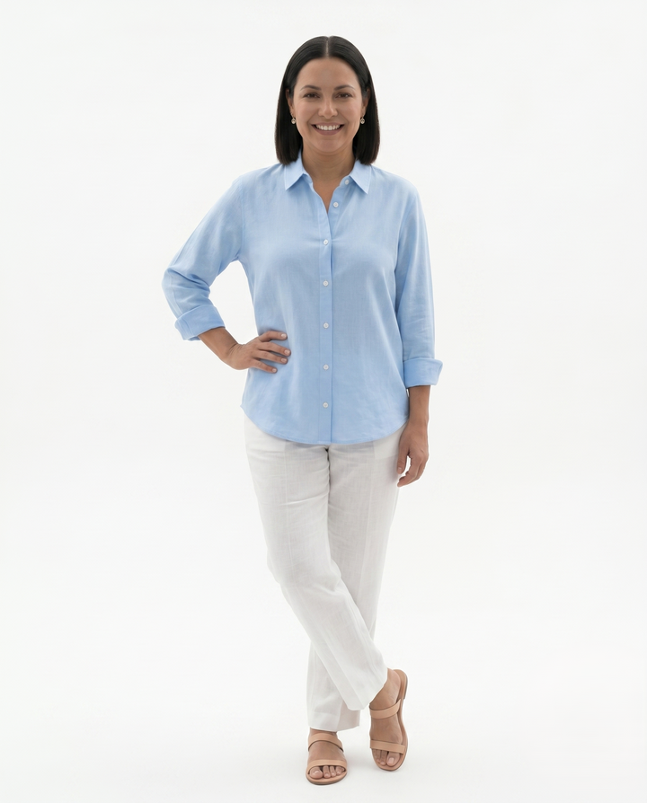 Womens Tailored Long Sleeve Shirt Fluid Fit