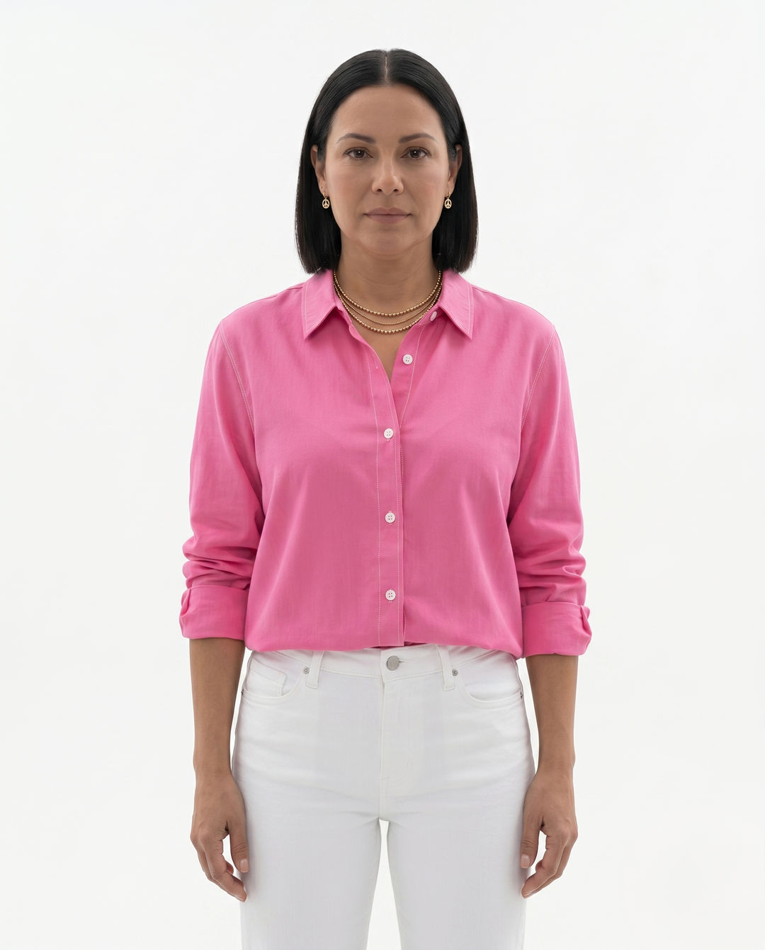 Womens Tailored Long Sleeve Shirt Fluid Fit