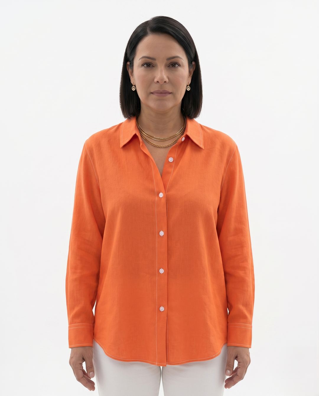 Womens Tailored Long Sleeve Shirt Fluid Fit