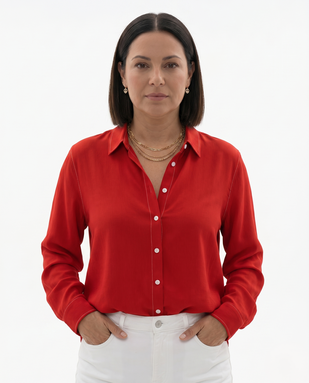Womens Tailored Long Sleeve Shirt Fluid Fit