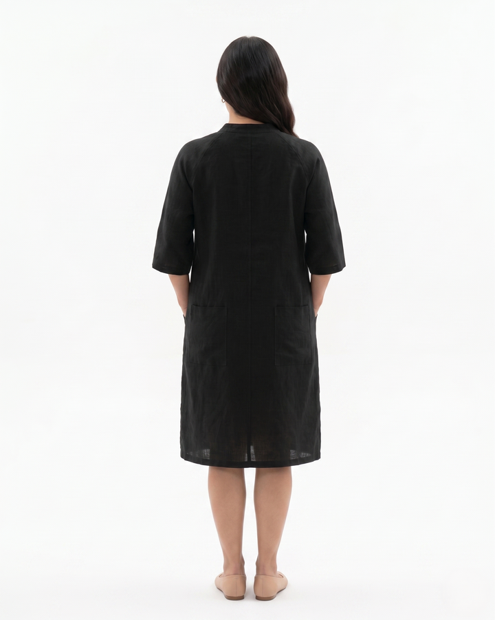 Womens Shirt Dress Linen Button Front
