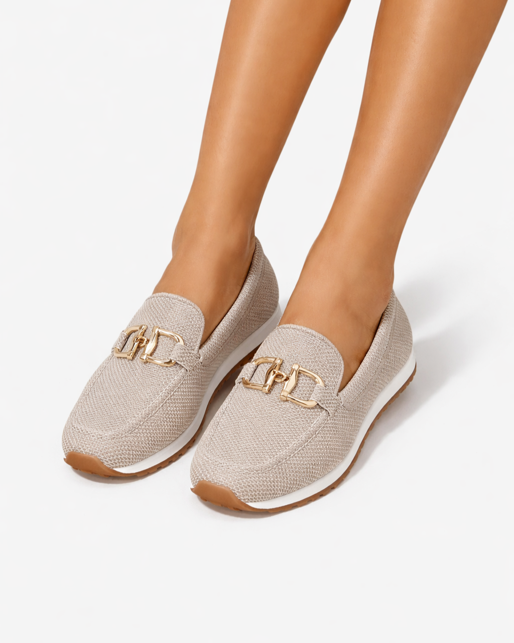 Womens Slip-On Loafers with Mesh Upper