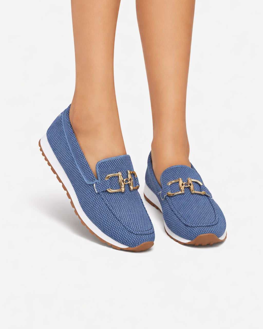 Womens Slip-On Loafers with Mesh Upper