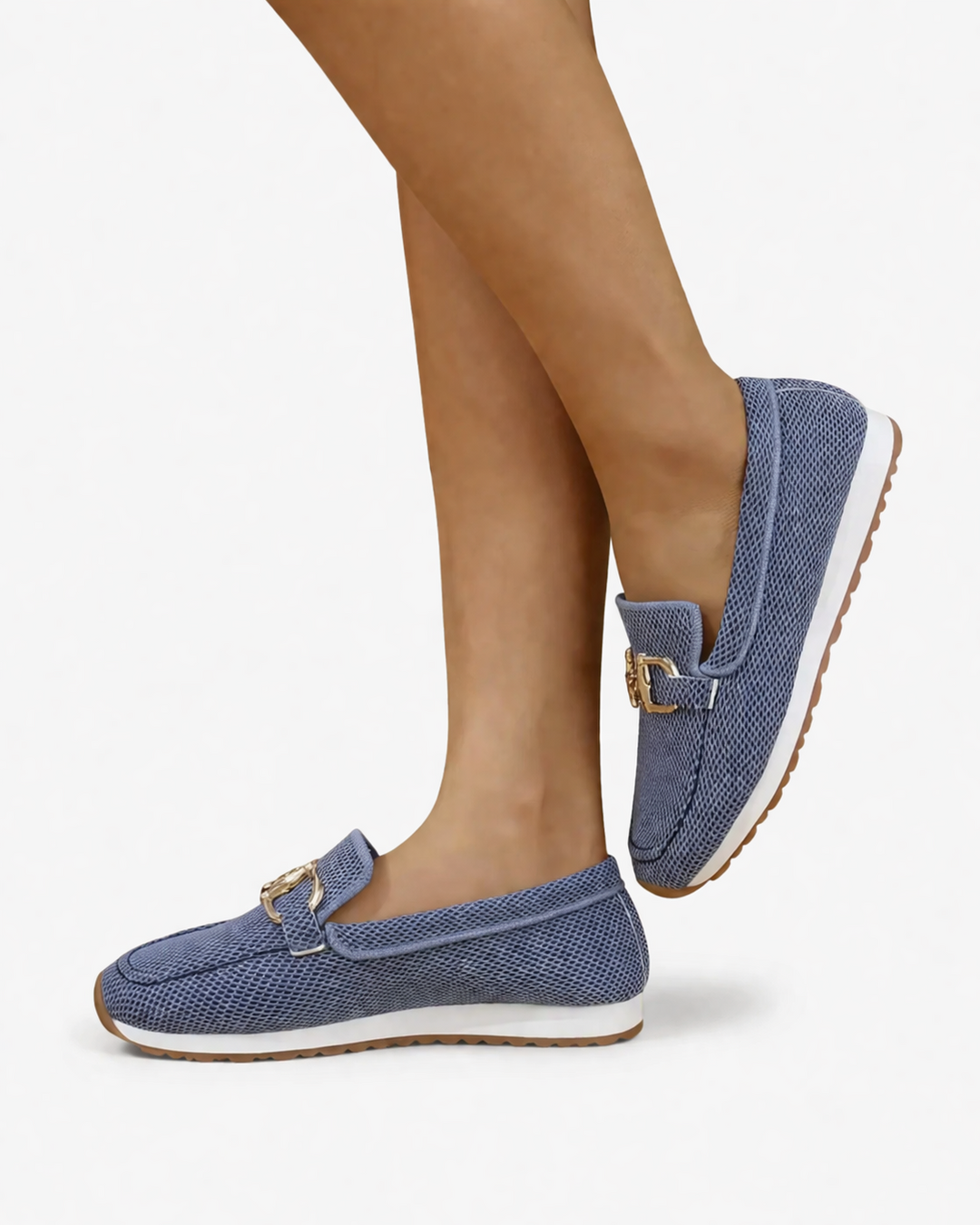 Womens Slip-On Loafers with Mesh Upper