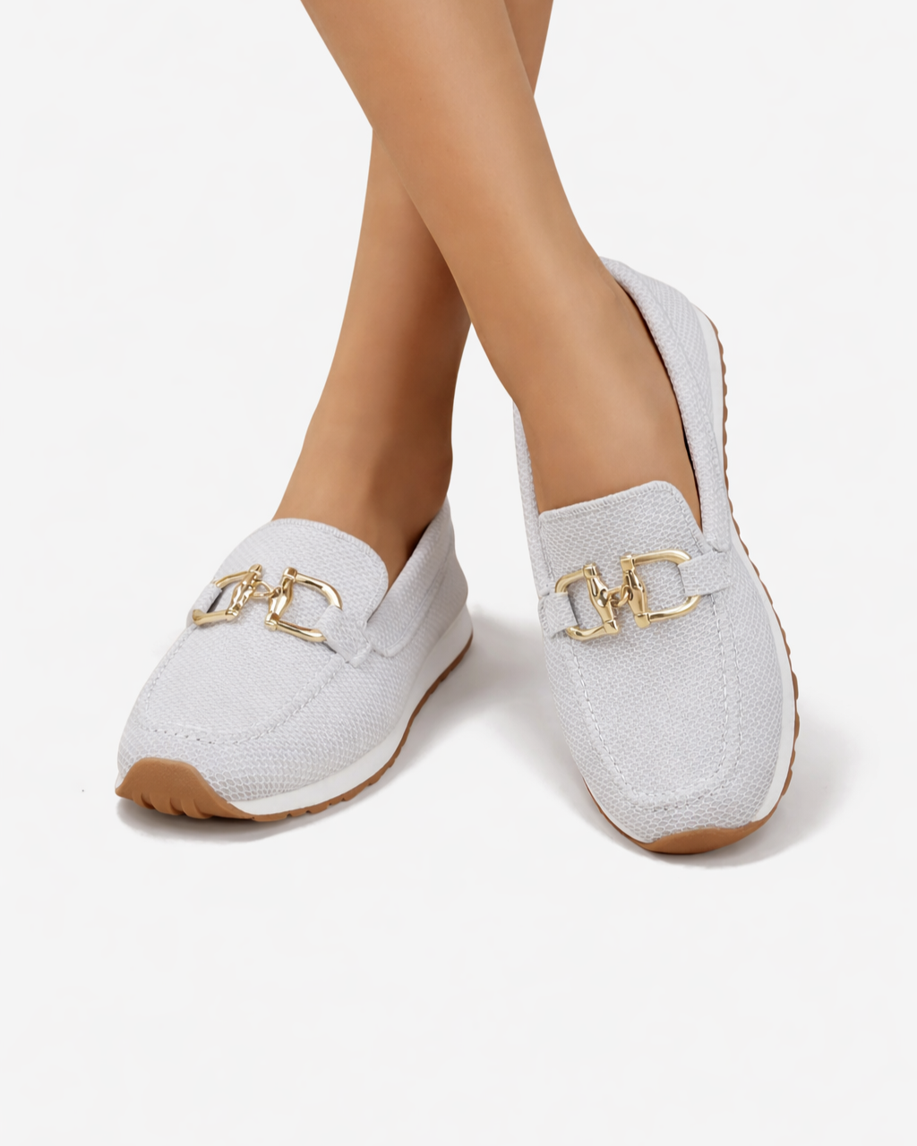 Womens Slip-On Loafers with Mesh Upper