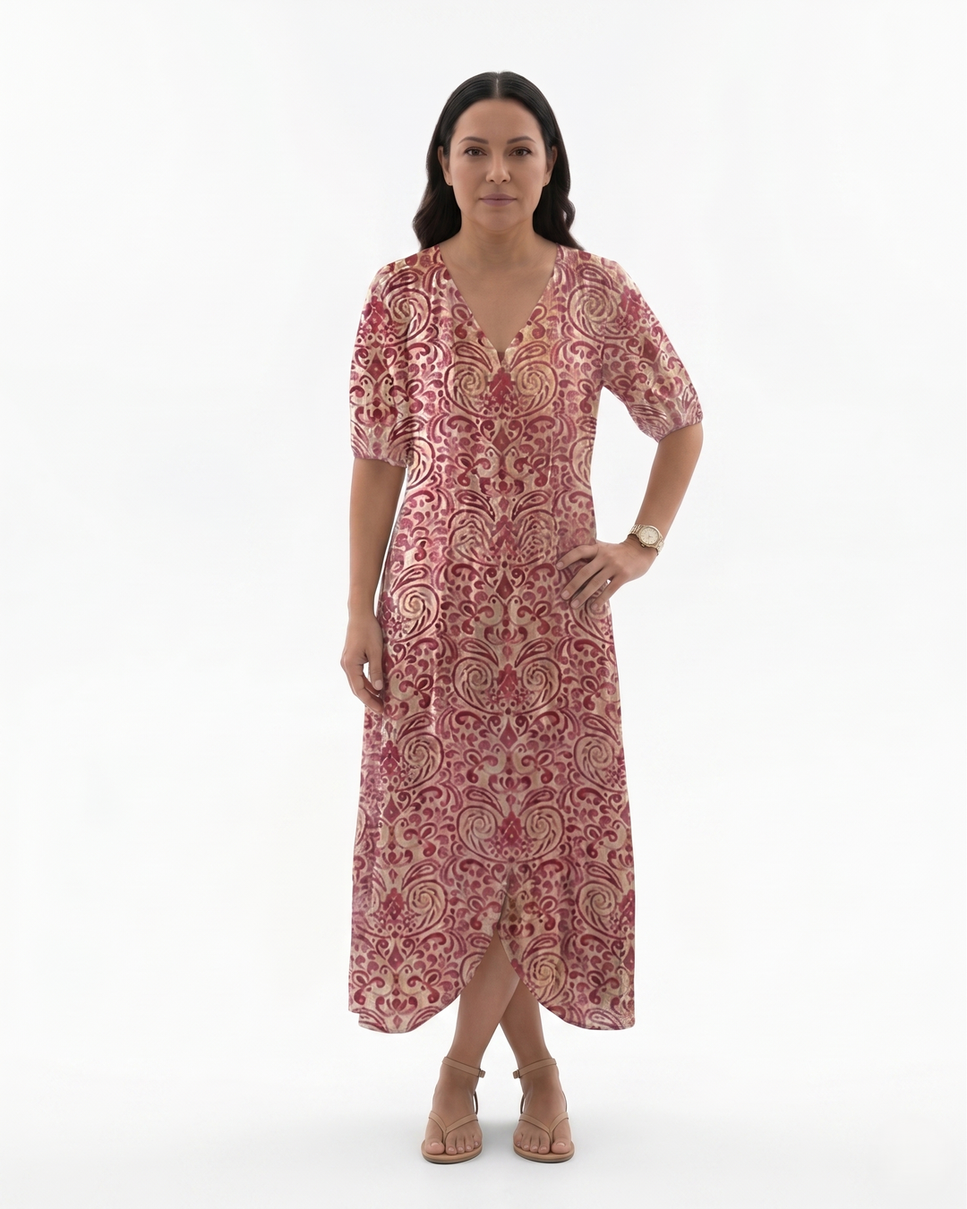 Womens Maxi Dress Bohemian Printed Relaxed Fit