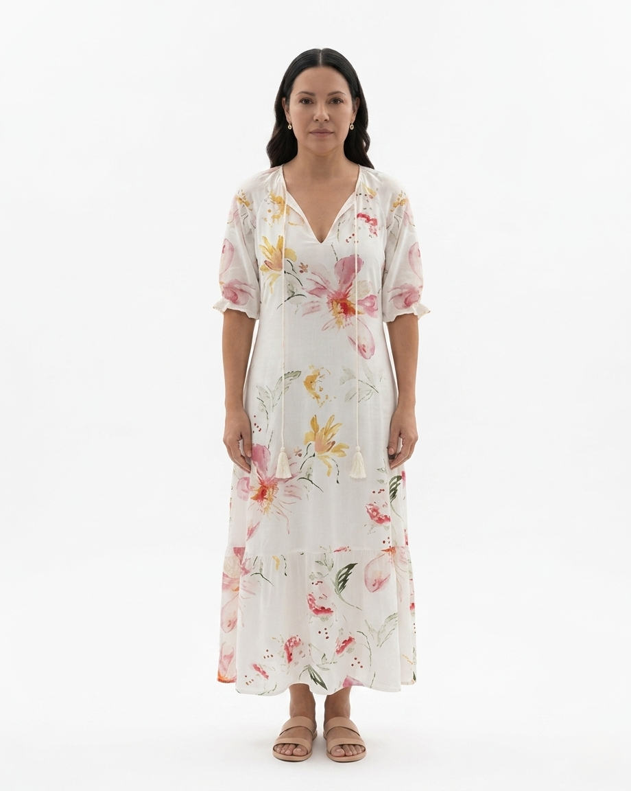 Womens Maxi Dress Bohemian Printed Relaxed Fit - Clovrio