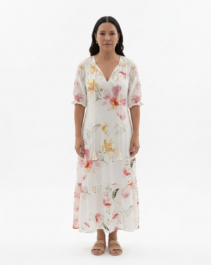 Womens Maxi Dress Bohemian Printed Relaxed Fit - Clovrio