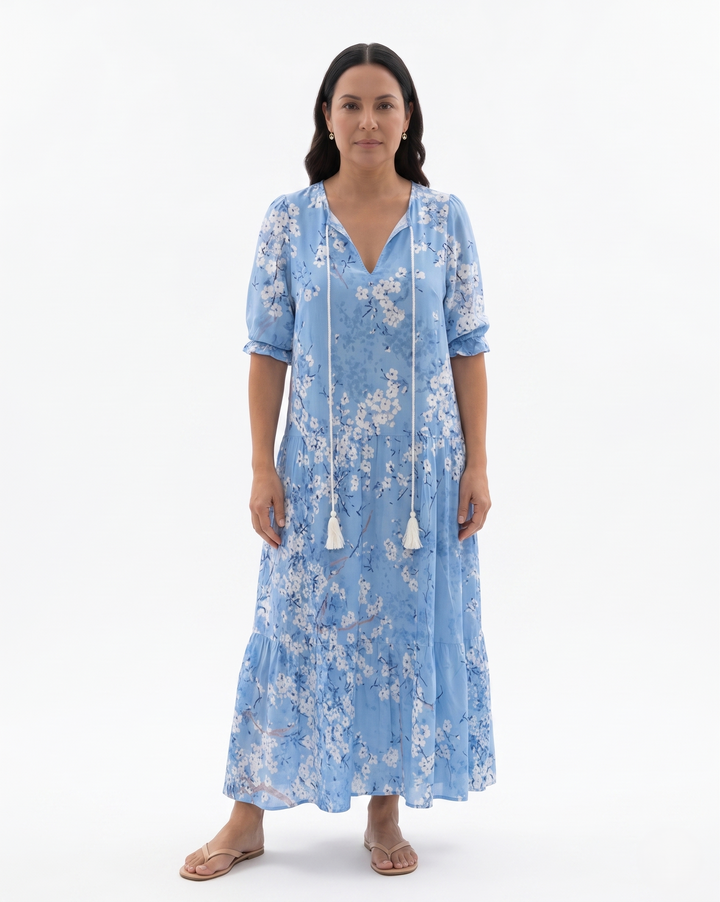 Womens Maxi Dress Bohemian Printed Relaxed Fit