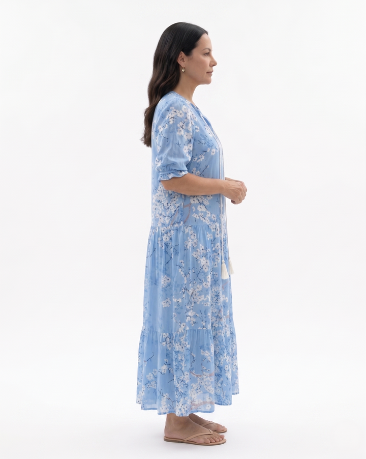 Womens Maxi Dress Bohemian Printed Relaxed Fit