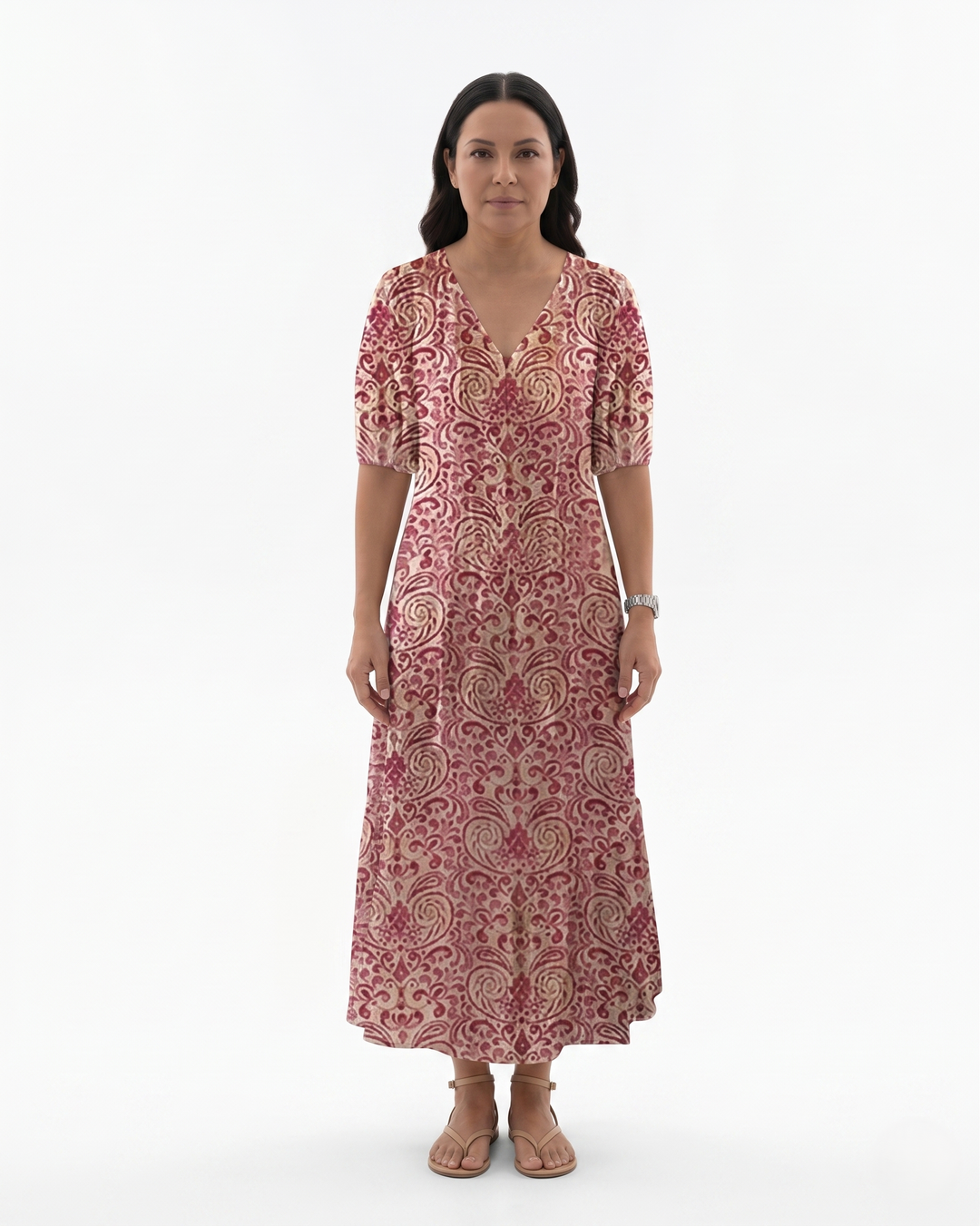 Womens Maxi Dress Bohemian Printed Relaxed Fit