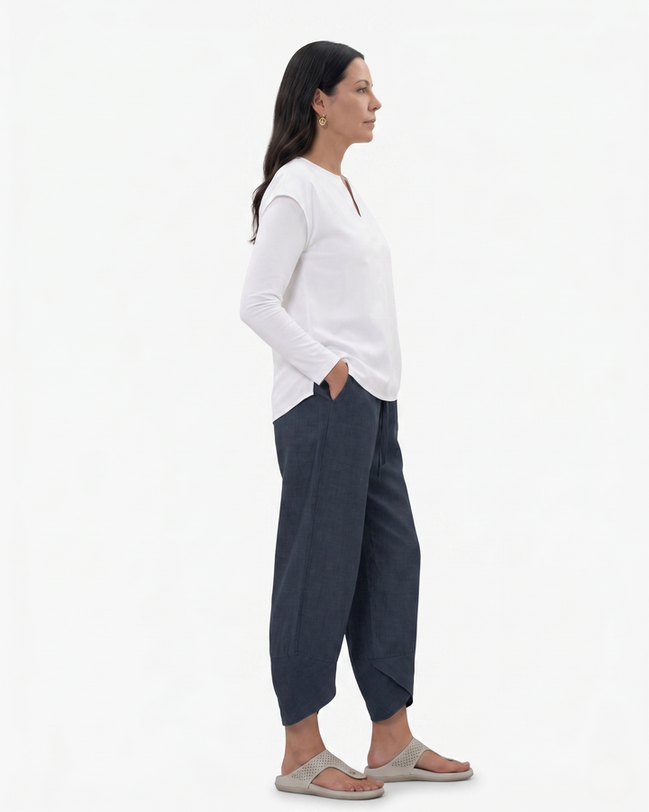 Womens Relaxed Fit Tulip Hem Trousers