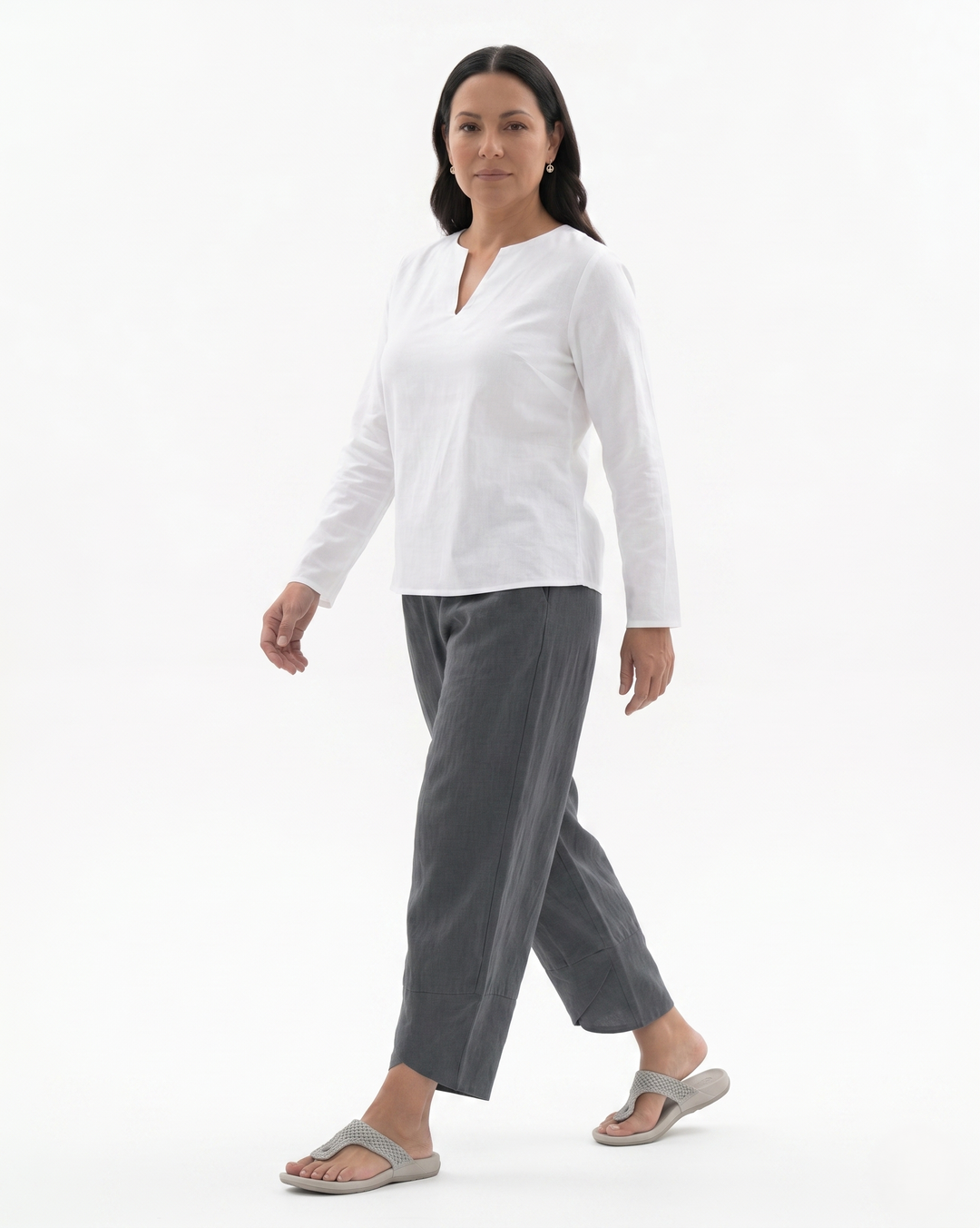 Womens Relaxed Fit Tulip Hem Trousers
